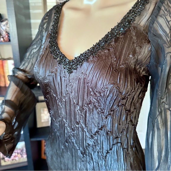 Black Komarov below-the-knee cocktail dress - Picture 7 of 14